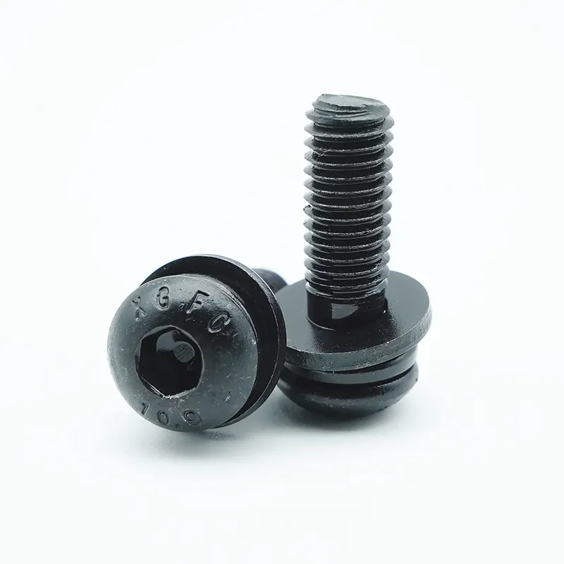 Vít kết hợp nút hex oxit đen